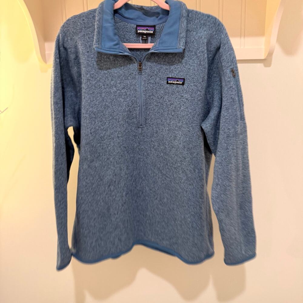 Patagonia Women’s Better Sweater 1/4 Zip Fleece Pullover XXL Blue Gray